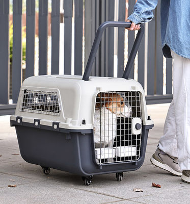 Sichere Doppeltür-Design Katzen-Hund-Reisetasche mit Rädern und supergroßem Platz