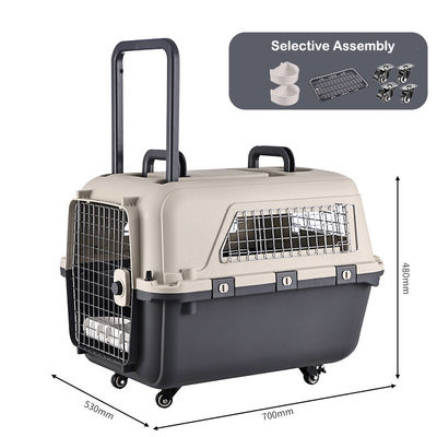 Sichere Doppeltür-Design Katzen-Hund-Reisetasche mit Rädern und supergroßem Platz