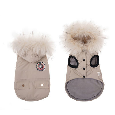 Kundenspezifische Dienstleistung zur Verfügung gestellt Mode Luxus Winter Hundebekleidung mit Pelzkragen Hoodie