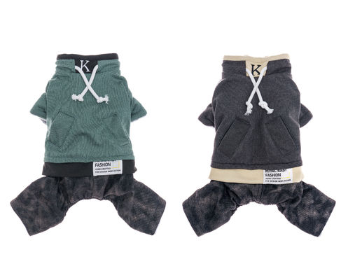 Bequeme Hundejacke Warm 2 Schichten Fleece Ausgekleidet Klassische gestrickte Winterkleidung