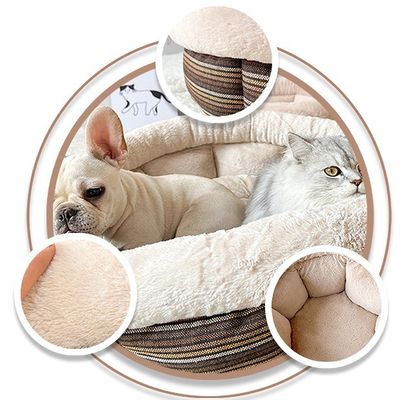 Sofa für Haustiere, rundes Kissenbett für Katzen oder kleine Hunde, rutschfeste, wasserdicht