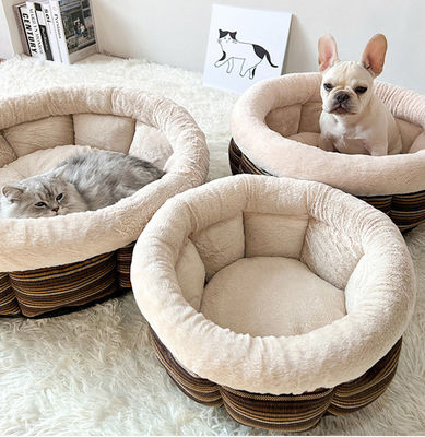 Sofa für Haustiere, rundes Kissenbett für Katzen oder kleine Hunde, rutschfeste, wasserdicht