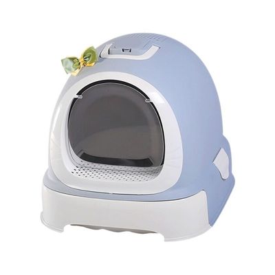 Einfache Reinigung Doraemon Design Katzenmüllbox mit Scooper und Deckel Verhindern Müllstreuer