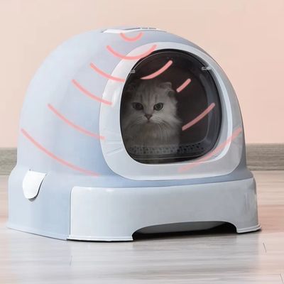 Einfache Reinigung Doraemon Design Katzenmüllbox mit Scooper und Deckel Verhindern Müllstreuer