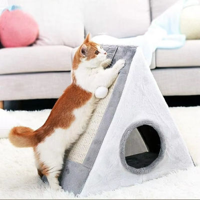 Spaßes Spiel Katzen und Hunde Universelles Haustierbett Katze Kletterrahmen Dreieck Katze Kratzbrett Schärfen Klaue Sisal Spielzeugbett
