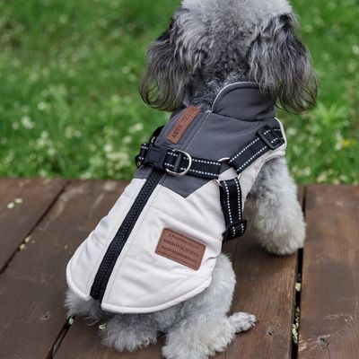 Hundewandermantel mit eingebauten Gurt und wasserdichtem Material für kleine, mittlere Hunde