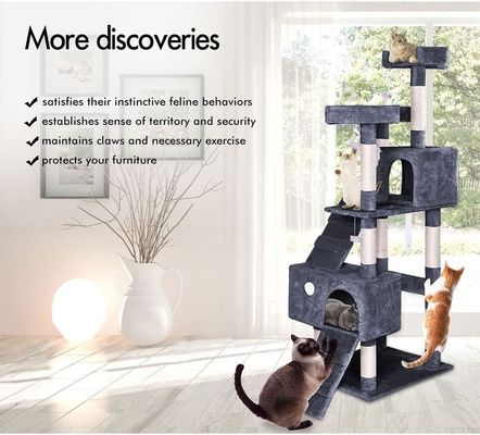 ODM Designs Luxus Naturholz Haustiermöbel Große Kletterkatze Baum Für Holz große Katzen Zwei Farben Sisal Seil