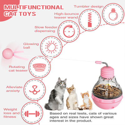 Lange Zeit benutzt Interaktives Katzen-Spielzeug Spaß Katzen-Stick mit Glühbirne und Leaky Food Tumbler