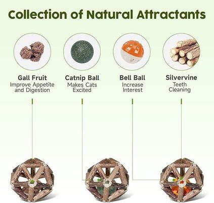 Silvervine Katzenspielzeug für Selbstspiel und Zahnreinigung aus natürlichem Polygonum Arboreum