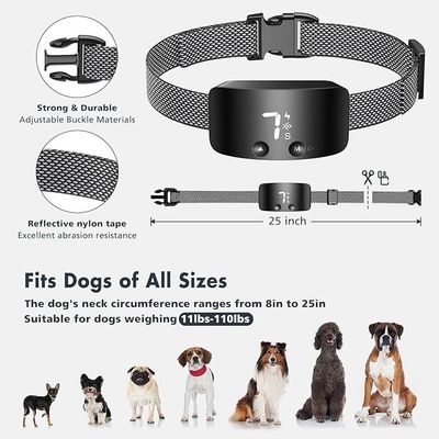 Einstellbarer Hunde-Training-Halsband mit Anpassung an die Empfindlichkeit Wiederaufladbarer Hunde-Anti-Bellen-Halsband