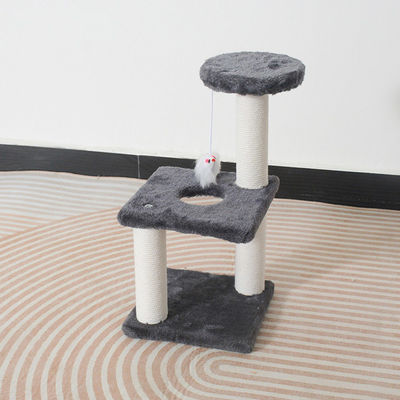 ODM-Design Katzenmöbel Beige-Sprengbrett Kletterbaum mit Sisal-Säule und Plush-Hängematte