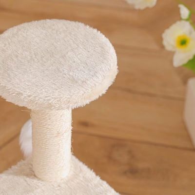 ODM-Design Katzenmöbel Beige-Sprengbrett Kletterbaum mit Sisal-Säule und Plush-Hängematte