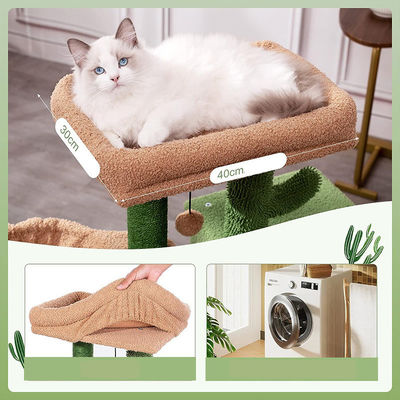 Nachhaltiger Kaktus Katzenbaum 30 Zoll hoher mehrstufiger Katzenturm für Spaß und Katzenwohnung
