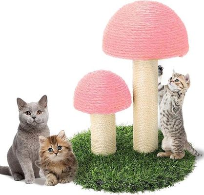 OEM/ODM Doppelpilz Katze Kratzpost Natur Sisal Seil Katze Baum Turm Indoor Katze Kratzer Spielzeug
