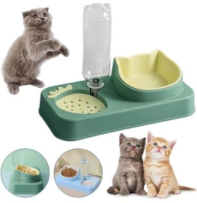 Farbenfrohe Anti-Tipped-Hund-Katz-Fütterung Futterschüssel Automatische Haustierfutter-Wasserversorger