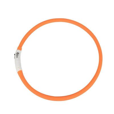 LED Glow Hundehalsband mit benutzerdefiniertem Logo USB Wiederaufladbar wasserdicht 3 Blinkmodi