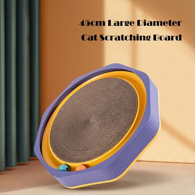 Holz Katzenkratzer Karton oval gewölbter Kratzer Wohnzimmerbett Dauerhaftes Katzen-Training-Spielzeug