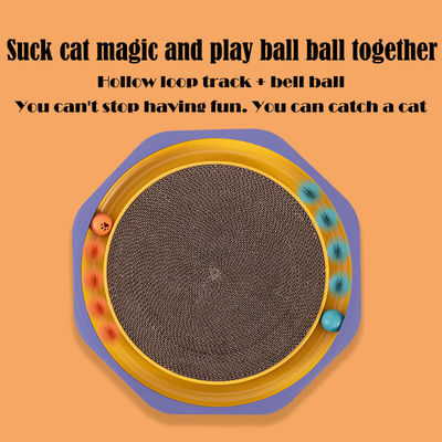 Holz Katzenkratzer Karton oval gewölbter Kratzer Wohnzimmerbett Dauerhaftes Katzen-Training-Spielzeug