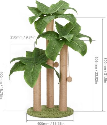 Katzenmöbel Haustierhaus 80 cm groß Natürlicher Sisal Katzenbaum mit Kugel und 3 Säulen