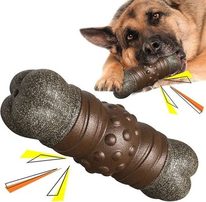 Nicht-toxisches, umweltfreundliches Haustiermaterial Schnickendes Knochen-Hunde-Spielzeug für den Innen-Außenbereich