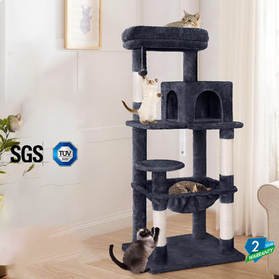 Anpassung Dienstleistung zur Verfügung gestellt 143cm Katzenbaum mit Plush Perch Mehrstufiger Katzenturm