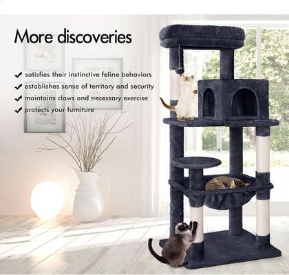Anpassung Dienstleistung zur Verfügung gestellt 143cm Katzenbaum mit Plush Perch Mehrstufiger Katzenturm