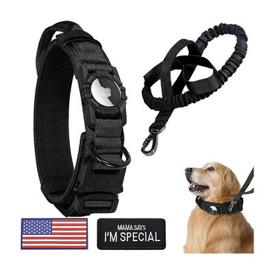 Reflektierendes Nylon-Hundehalsband Einstellbares GPS-Training-Halsband mit Airtag-Halter