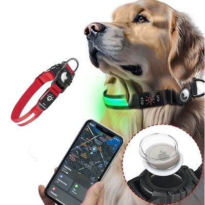 Weicher Komfortabler Vorteil Custom Led Dog Collar mit Tracker Case Wasserdichtes Licht