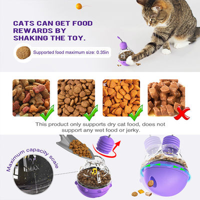 Stimulieren Sie das Interesse der Katze Violett Interaktive Bewegung Haustier-Spielzeug mit Schwerkraft-Futter undichtes Essen