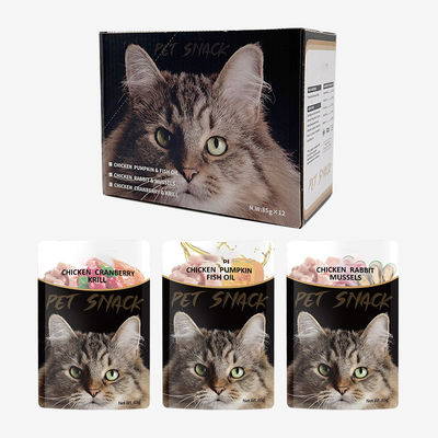 Hochprotein-Erwachsene Nasse Katzenfutterbeutel Huhn Ozean Fisch Nasse Nahrung Katze Leckereien Snacks