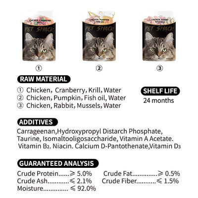 Hochprotein-Erwachsene Nasse Katzenfutterbeutel Huhn Ozean Fisch Nasse Nahrung Katze Leckereien Snacks