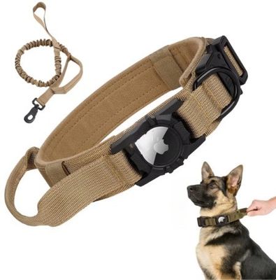 Hundehalsband Öko-freundliche Nylon-Verstellbare Haustierhalsbänder mit Air Tag GPS-Tracker Hundeleiter