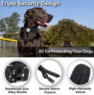 Hundehalsband Öko-freundliche Nylon-Verstellbare Haustierhalsbänder mit Air Tag GPS-Tracker Hundeleiter