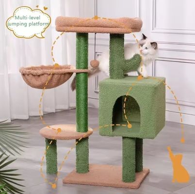 Katzenkratzer Haus Spielzeug Kleines grünes Katzenbaum Kaktus Kätzchenkratzer für Innenkatzen
