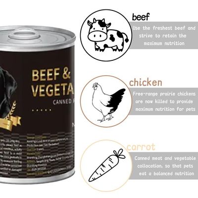 Gemischter Geschmack Hundefutter Konserven für OEM/ODM Huhn Rindfleisch Gemüse Nasse Haustiercremige Leckereien