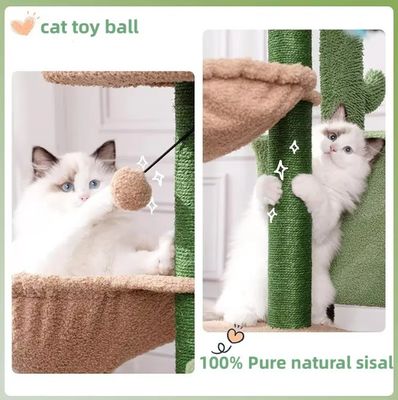 Katzenkratzer Haus Spielzeug Kleines grünes Katzenbaum Kaktus Kätzchenkratzer für Innenkatzen