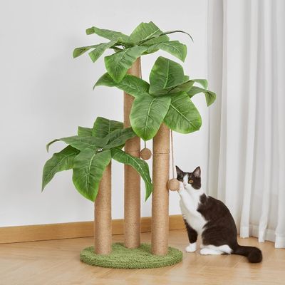 Indoor Cats Nachhaltige grüne Katze Baumturm mit Katze Kratzen Schlafen Spielen Wohnung