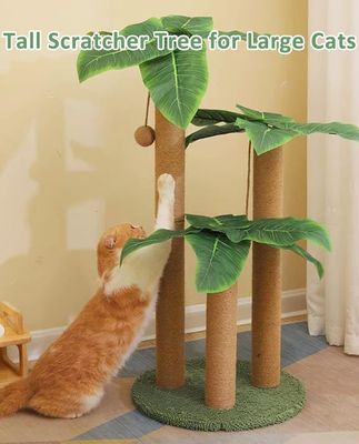Indoor Cats Nachhaltige grüne Katze Baumturm mit Katze Kratzen Schlafen Spielen Wohnung