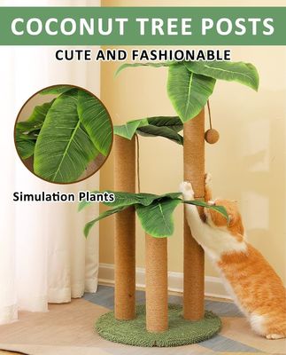Indoor Cats Nachhaltige grüne Katze Baumturm mit Katze Kratzen Schlafen Spielen Wohnung