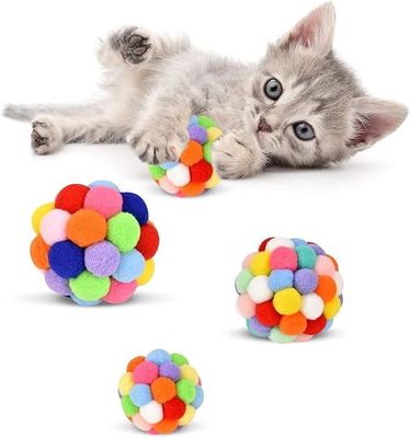 Vorteilhafte Katzenkugel-Spielzeug farbenfrohe Handgemachte Glocken Sprungkugeln Katzenkraut Interaktives Spielzeug