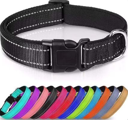 Personalisiertes reflektierendes Neopren-Nylon-Hundehalsband mit verstellbarer Passform und Felldekoration