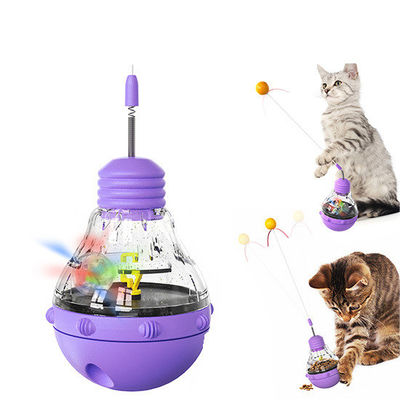 Multifunktionales Katzen-Spielzeug Drehstange Lichtkugel und langsame Fütterung für Innenkatzen
