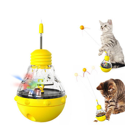 Multifunktionales Katzen-Spielzeug Drehstange Lichtkugel und langsame Fütterung für Innenkatzen
