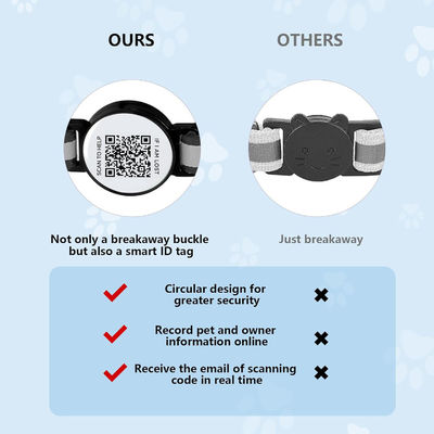 C-04 Verstellbarer Halsband für Haustiere mit Notruf QR-Code