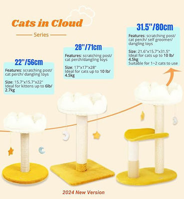 Plüschperche Süße Katze Baum Weiße Wolke Katze Turm für kleine Katzen und Tiere