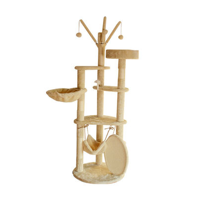 Vorteilhaftes Holz Moderne Katze Sisal Scratcher Mehrstufige Katze Kletterrahmen und Hängematte