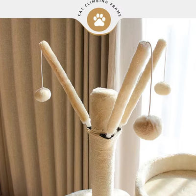 Vorteilhaftes Holz Moderne Katze Sisal Scratcher Mehrstufige Katze Kletterrahmen und Hängematte