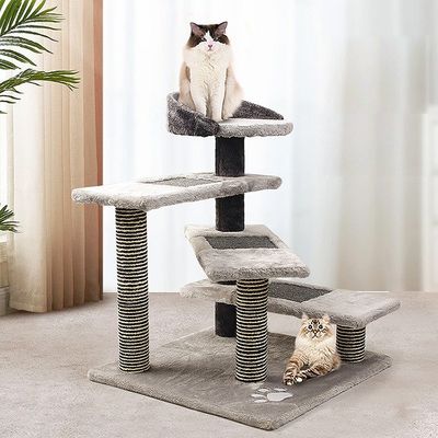 Fünfstöckige Katzenwohnung mit Sisal-Kratzpfosten Katzenkletterturm