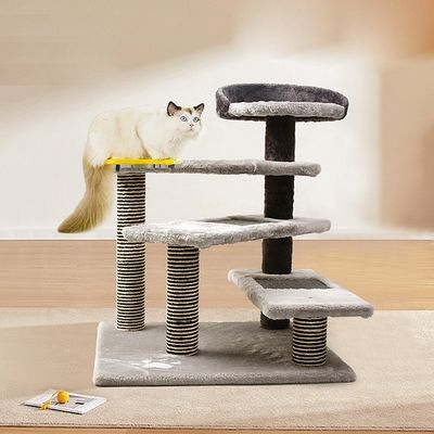 Fünfstöckige Katzenwohnung mit Sisal-Kratzpfosten Katzenkletterturm