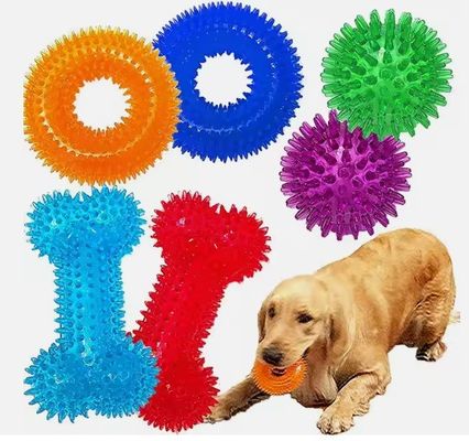 TPR für Haustiere Hunde mit gestochenem Knochen Stimmresistente Zahnreinigung Interaktive Haustierspielzeuge